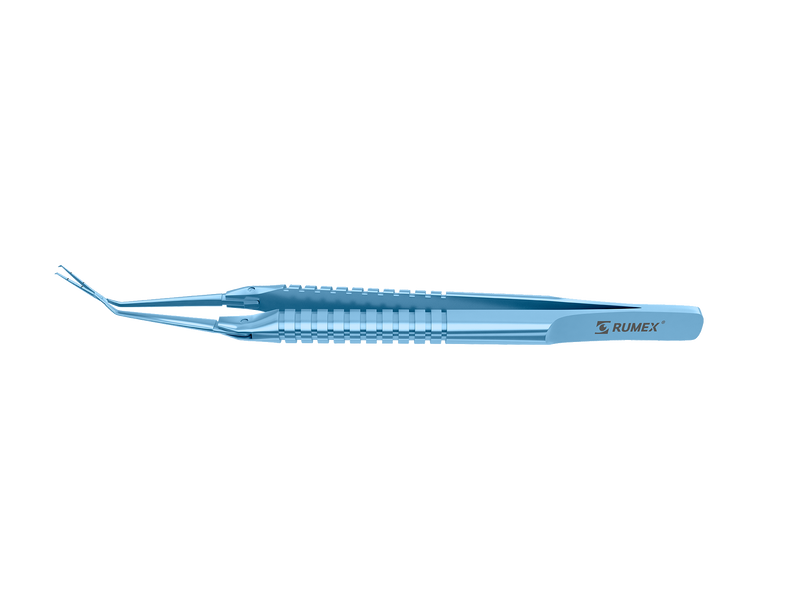 999R 4-03962/MRT Capsulorhexis Forceps with Scale (2.50/5.00 mm), Cross-Action, for 1.50 mm Incisions, Straight Titanium Jaws (8.50 mm), Long Lever (26.00 mm), Medium (91 mm) Round Titanium Handle, Length 120 mm
