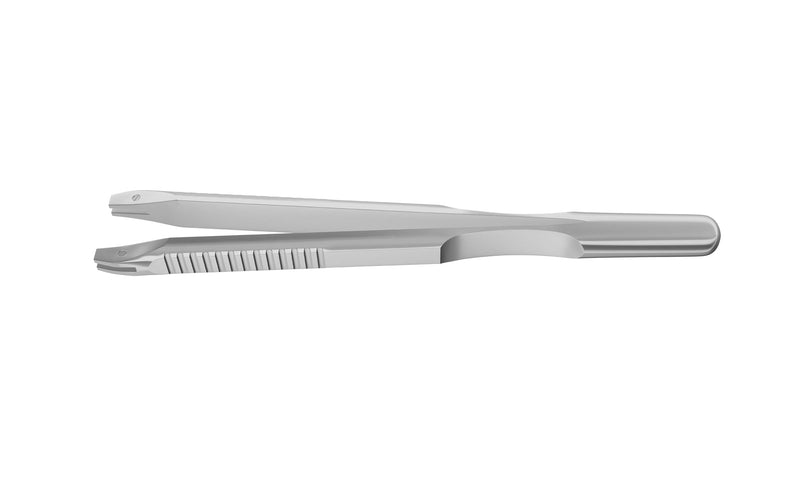 999R 4-0396/LFS Capsulorhexis Forceps with Scale (2.50/5.00 mm), Cross-Action, for 1.50 mm Incisions, Straight Stainless Steel Jaws (8.50 mm), Short Lever (16.00 mm), Long (101 mm) Flat Stainless Steel Handle, Length 120 mm