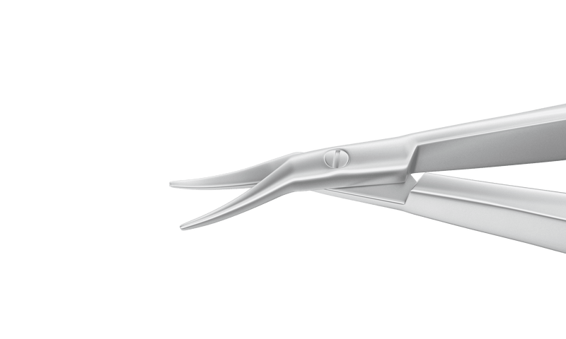 320R 11-010S Castroviejo Corneal Scissors, Left, Curved, Blunt Tips, 7.00 mm Blades, Length 100 mm, Stainless Steel