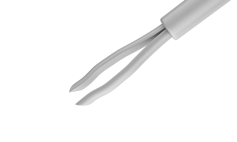 999R 12-420-25D Disposable Asymmetrical End-Grasping Forceps, 25 Ga, Stainless Steel, 6 per Box