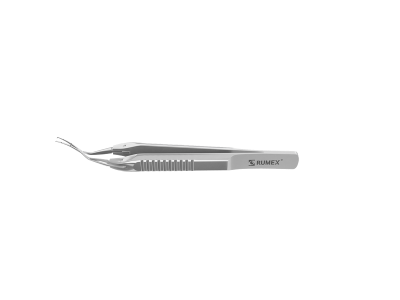 999R 4-0395/SFS Capsulorhexis Forceps with Scale (2.50/5.00 mm), Cross-Action, for 1.50 mm Incisions, Curved Stainless Steel Jaws (8.50 mm), Short Lever (16.00 mm), Short (71 mm) Flat Stainless Steel Handle, Length 90 mm