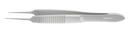 621R 4-100S Iris Forceps with Serrations, Straight Shafts, Flat Serrated Handle, Length 72 mm, Stainless Steel