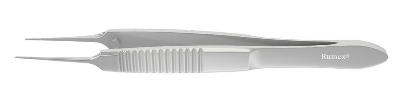 621R 4-100S Iris Forceps with Serrations, Straight Shafts, Flat Serrated Handle, Length 72 mm, Stainless Steel