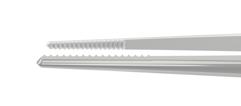 621R 4-100S Iris Forceps with Serrations, Straight Shafts, Flat Serrated Handle, Length 72 mm, Stainless Steel