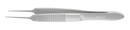 166R 4-101S Iris Forceps with 1x2 Teeth, Straight, Flat Serrated Handle, Length 72 mm, Stainless Steel