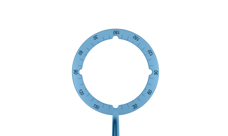 322R 2-0331T Grooved Mendez Degree Gauge, with 4 Grooves, 13.00/16.50 mm Diameters, Length 122 mm, Titanium