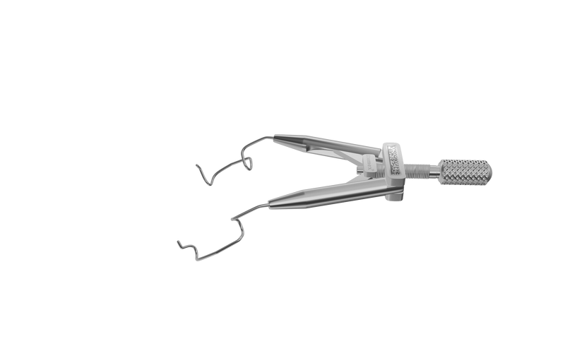 999R 14-040S Lieberman Temporal Speculum, 14.00 mm V-Shaped Blades, Round Branches, Adult Size, Length 76 mm, Stainless Steel