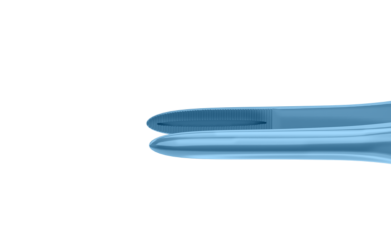 246R 4-2303T Moorsfield Suturing Forceps, Grooved Section 14.00 mm, Flat Handle, Length 110 mm, Titanium