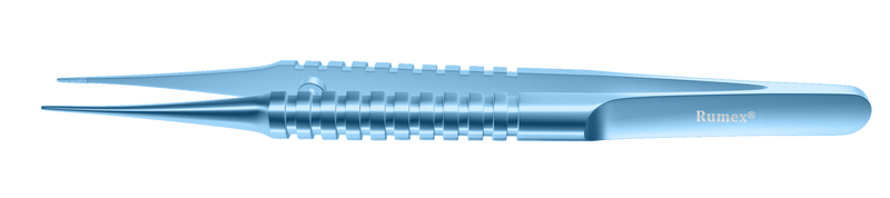 118R 4-185T Tennant Straight Tying Forceps, Extra-Delicate Tips, for 9-0 to 11-0 Sutures, Round Handle, Length 108 mm, Titanium