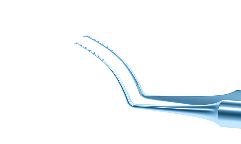 073R 4-03315T Utrata Capsulorhexis Forceps with Scale (6 Engravings, 1.00 mm), Cystotome Tips, 11.50 mm Curved Jaws, Round Handle, Length 110 mm, Titanium