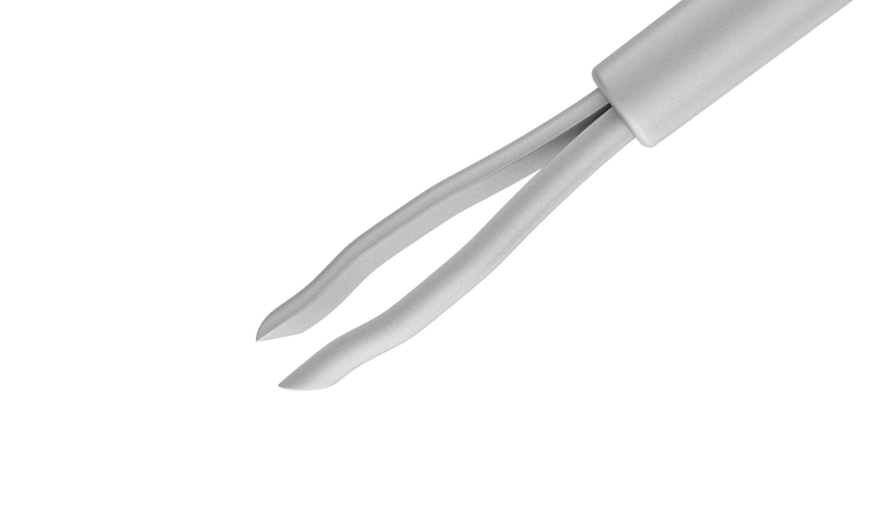 539R 12-4202-23 Asymmetrical End-Grasping  Forceps, Elongated Branches, Designed for Myopic Eyes, 23 Ga, Tip Only