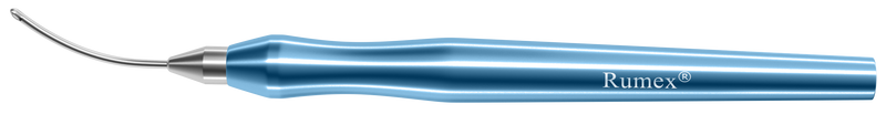 400R 7-0811 Stodulka Enhanced Irrigation Handpiece for Bimanual Technique, Curved, 21 Ga, Two Ports on Side 0.50 x 1.00 mm, Length 105 mm, Titanium Handle