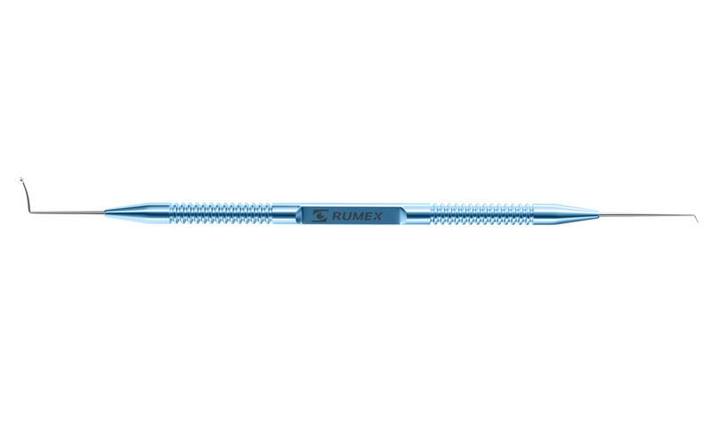 375R 20-2071 ReLEx Smile Double Lenticule Spatula (Blunt Spoon and Shortened Flat Spatula), Length 129 mm, Round Titanium Handle