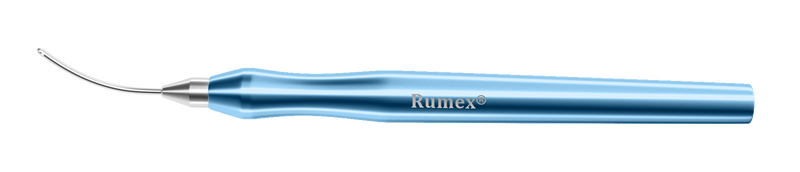 151R 7-0813 Irrigation Handpiece for Bimanual Technique, Curved, 21 Ga, Two Ports on Side 0.50 mm, Length 104 mm, Titanium Handle