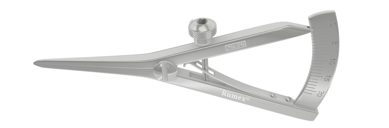 127R 2-010S Castroviejo Caliper, Measure 0-20 mm, Both Sides Scale, Length 87 mm, Stainless Steel