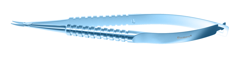 044R 8-045T Barraquer Needle Holder, 8.00 mm Extra Fine Jaws, Curved, without Lock, Medium Size, Length 115 mm, Titanium