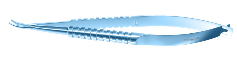 168R 8-071T Barraquer Needle Holder, 12.00 mm Fine Jaws, Curved, without Lock, Long Size, Length 125 mm, Titanium