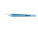 999R 4-0396/LF Capsulorhexis Forceps with Scale (2.50/5.00 mm), Cross-Action, for 1.50 mm Incisions, Straight Stainless Steel Jaws (8.50 mm), Short Lever (16.00 mm), Long (101 mm) Flat Titanium Handle, Length 120 mm