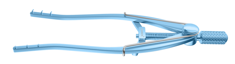 586R 10-013 Stevenson Lacrimal Sac Retractor, Curved, 2 x 3 mm Teeth, Length 83 mm