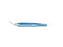 999R 4-0395/SR Capsulorhexis Forceps with Scale (2.50/5.00 mm), Cross-Action, for 1.50 mm Incisions, Curved Stainless Steel Jaws (8.50 mm), Short Lever (16.00 mm), Short (71 mm) Round Titanium Handle, Length 90 mm