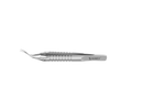 999R 4-0395/SRS Capsulorhexis Forceps with Scale (2.50/5.00 mm), Cross-Action, for 1.50 mm Incisions, Curved Stainless Steel Jaws (8.50 mm), Short Lever (16.00 mm), Short (71 mm) Round Stainless Steel Handle, Length 90 mm