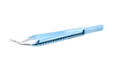 595R 4-0394 Capsulorhexis Forceps with Scale (2.50/5.00 mm), Cross-Action, for 1.50 mm Incisions, Curved Stainless Steel Jaws (8.50 mm), Short Lever (16.00 mm), Medium (91 mm) Round Titanium Handle, Length 110 mm