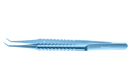 974R 4-1851T Tennant Angled Tying Forceps, Extra-Delicate Tips, for 9-0 to 11-0 Sutures, Round Handle, Length 107 mm, Titanium