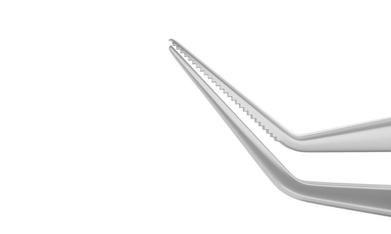 184R 4-2012S Stodulka Forceps for Small-Incision Lenticule Extraction (ReLEx SMILE), Angled, Flat Handle, Length 100 mm, Stainless Steel