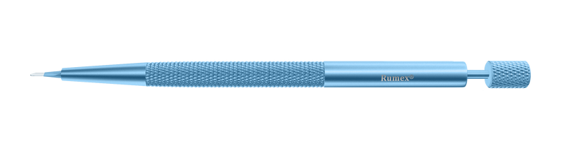 317R 6-10/6-051 Side-Port Diamond Knife, 30° Single-Edge Blade, 1.00 mm, Straight, Length 120 mm, Titanium Handle