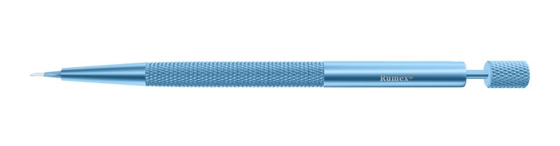 274R 6-10/6-0701 Side-Port Diamond Knife, Lancet Blade, 0.80 mm, Length 120 mm, Straight Titanium Handle