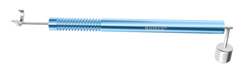 195R 3-1932 Whitehouse Gravity Axis Marker with Reduced Diameters, Straight, Marks at 3, 6, 9 o'Clock, 9.50/12.50 mm, Length 153 mm, Round Titanium Handle, Stainless Steel Gravity System