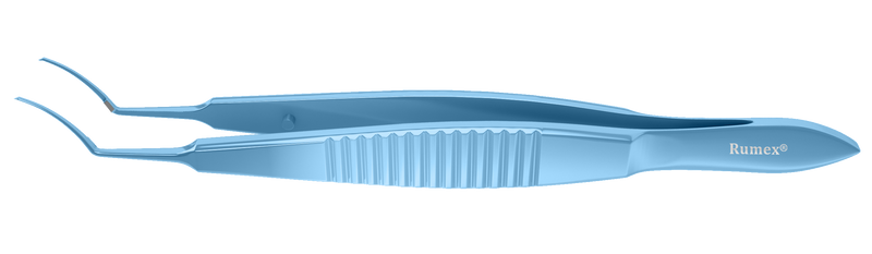 064R 4-0321T Utrata Capsulorhexis Forceps, Cystotome Tips, 11.50 mm Curved Jaws, Flat Handle, Length 107 mm, Titanium