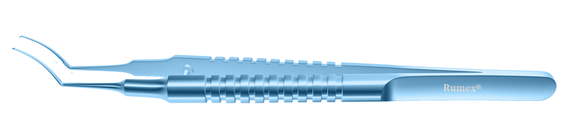 014R 4-0331T Utrata Capsulorhexis Forceps, Cystotome Tips, 11.50 mm Curved Jaws, Round Handle, Length 110 mm, Titanium