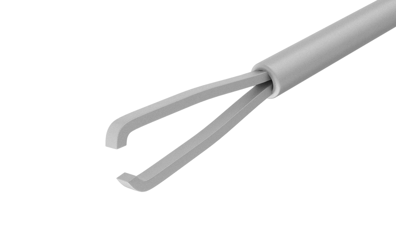 765R 12-4013H End-Grasping  Forceps, Expanded Space Between Branches, Attached to a Squeeze Handle, with RUMEX Flushing System, 23 Ga