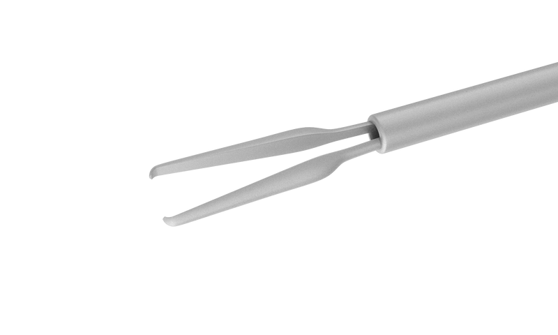 328R 12-410-23H Eckardt End-Gripping Forceps, Attached to a Squeeze Handle, with RUMEX Flushing System, 23 Ga