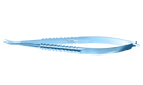 379R 8-050T Barraquer Needle Holder, 8.00 mm Extra Fine Jaws, Curved, with Lock, Long Size, Length 125 mm, Titanium