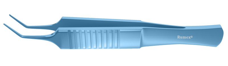 714R 4-2144T Forceps for ICRS Implantation, with 1x1 Teeth, 0.30 mm Groove, Length 85 mm, Flat Handle, Titanium