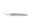 999R 4-03952/SRS Capsulorhexis Forceps with Scale (2.50/5.00 mm), Cross-Action, for 1.50 mm Incisions, Curved Stainless Steel Jaws (8.50 mm), Long Lever (26.00 mm), Short (71 mm) Round Stainless Steel Handle, Length 100 mm