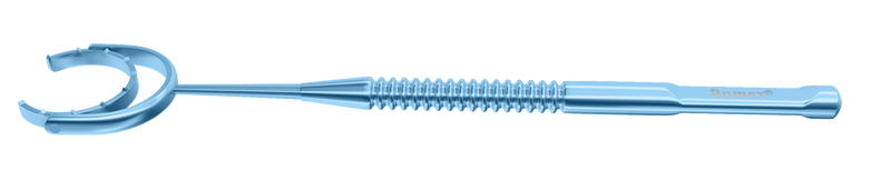 278R 16-036T Fine Thornton Phaco Fixation Ring with Swivel, 3/4 Open 13.00 mm Diameter Ring with Teeth, Length 96 mm, Titanium