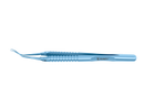 999R 4-03952/LRT Capsulorhexis Forceps with Scale (2.50/5.00 mm), Cross-Action, for 1.50 mm Incisions, Curved Titanium Jaws (8.50 mm), Long Lever (26.00 mm), Long (101 mm) Round Titanium Handle, Length 130 mm