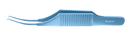 208R 4-0505T Micro Colibri Corneal Forceps, 0.12 mm, 1x2 Teeth, Flat Handle, Length 73 mm, Titanium