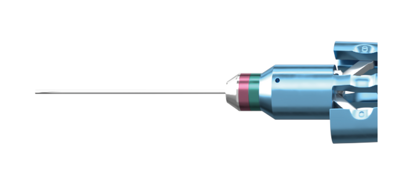 592R 12-301-23H Gripping Forceps with a sandblasted platform, Attached to a Squeeze Handle, with RUMEX Flushing System, 23 Ga